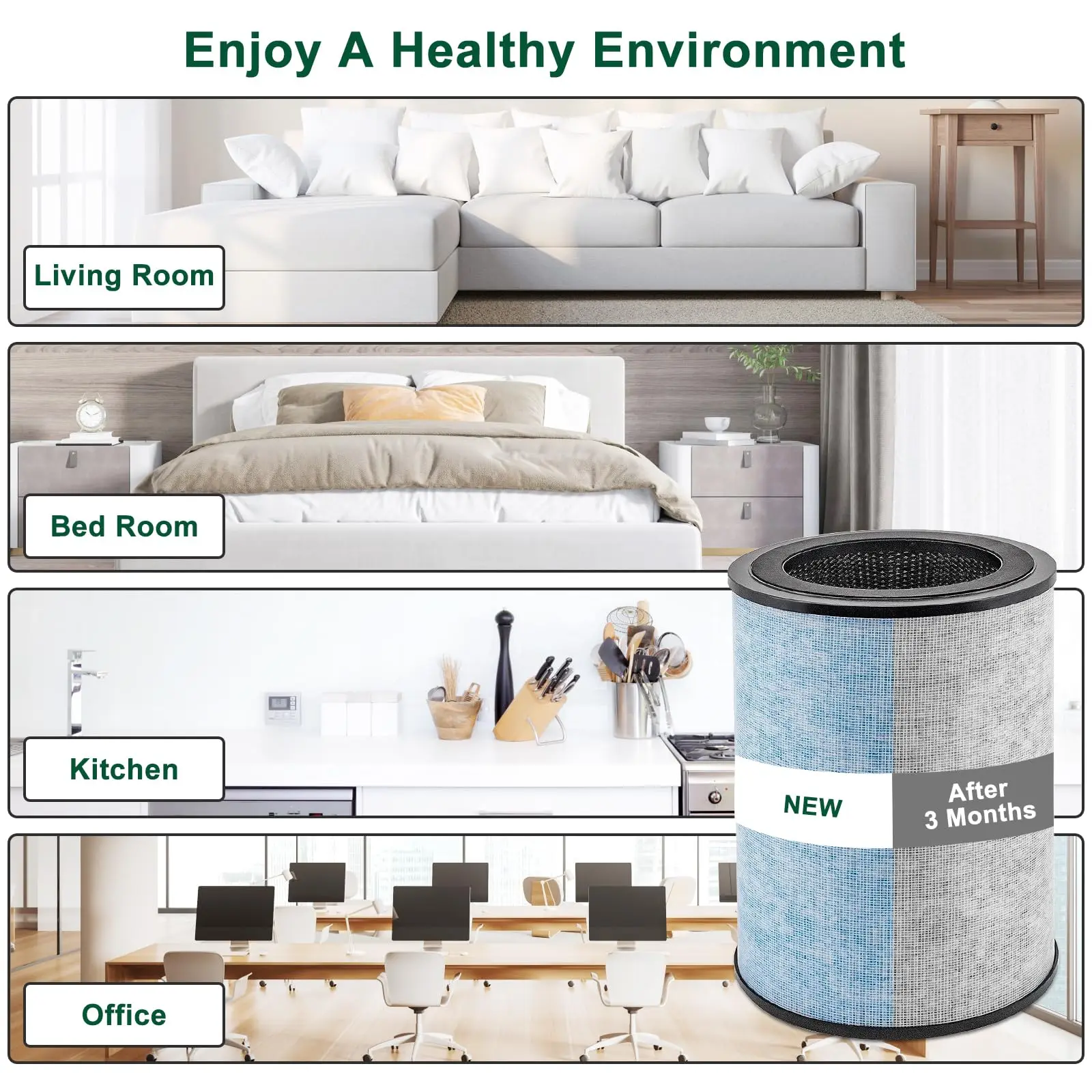 2024 For Instant AP300 Filter Replacement H13 True HEPA Activated Carbon Filter Compare to F300 Filter
