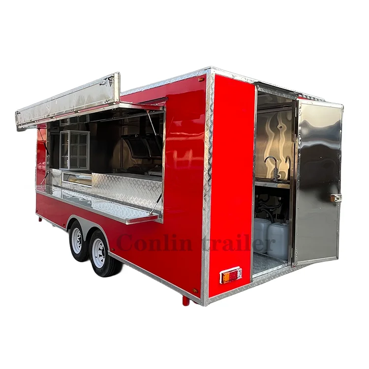 New Arrived Carros De Perro Caliente Long Fries Cart Mobile Canteen For Sale