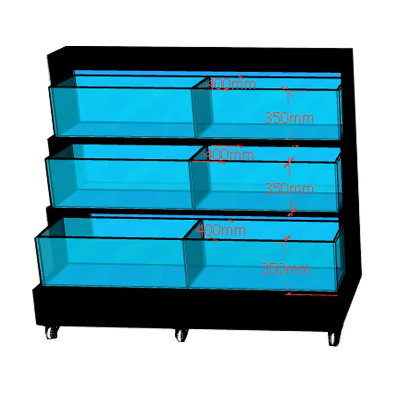 Supermarket restaurant seafood retail tank store energy saving live frseh seafood fibreglass display tank aquarium