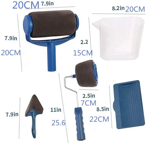 
Hot sale 8 pcs renovator paint runner pro 3 sections aluminium alloy pole paint roller brush set 