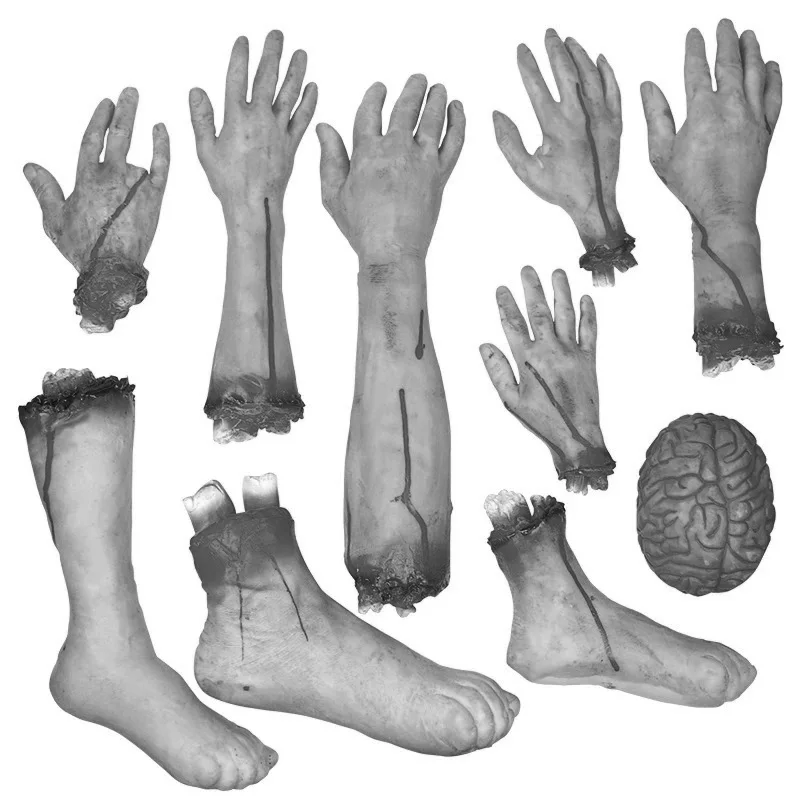 Halloween horror decoration simulation human prosthesis broken hands feet vinyl PVC party props Of Halloween