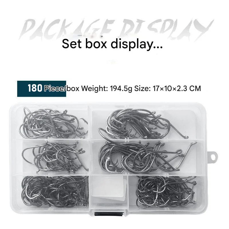 180 pcs box Saltwater Fishing Circle Jig Hook Steel Carp Fishing Jig Hooks Fishhooks 1/0 2/0 5/0 Pesca Fishing Tackle Tool Hooks