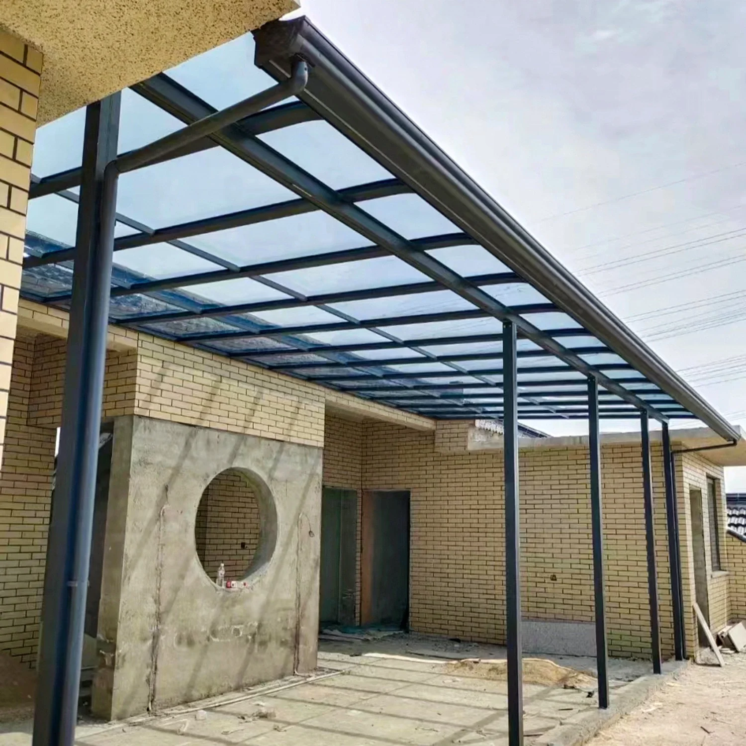 High End Polycarbonate Roof Aluminum Profile Car Port Shelter Metal Carport Canopy for Outdoor Car Parking