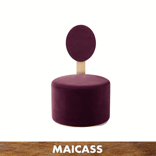 Чистый профиль Простота Элегантный латунный основание высокий бархатный стул