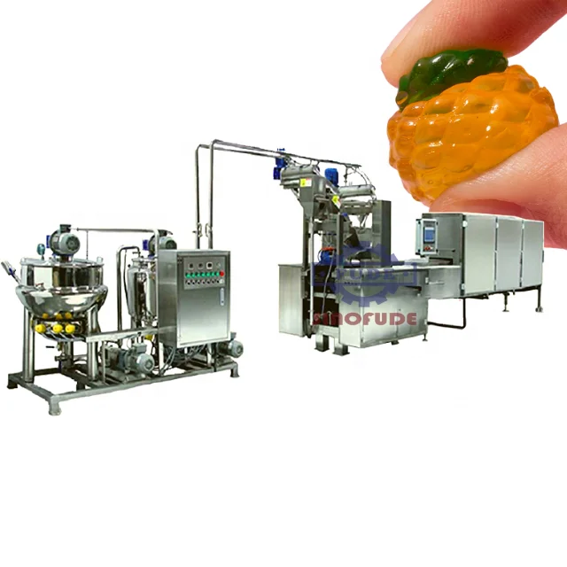 sweets manufacturing production line Full automatic VITAMIN pectin soft jelly gummy bear candy depositing making machine