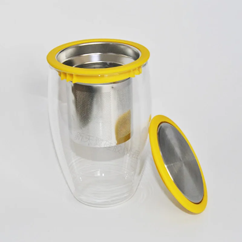 Laser Engraved Logo Stainless Steel Loose Leaf Tea Strainer Stepper Extra Fine Tea Infuser Basket with Silicon Rim and Lid