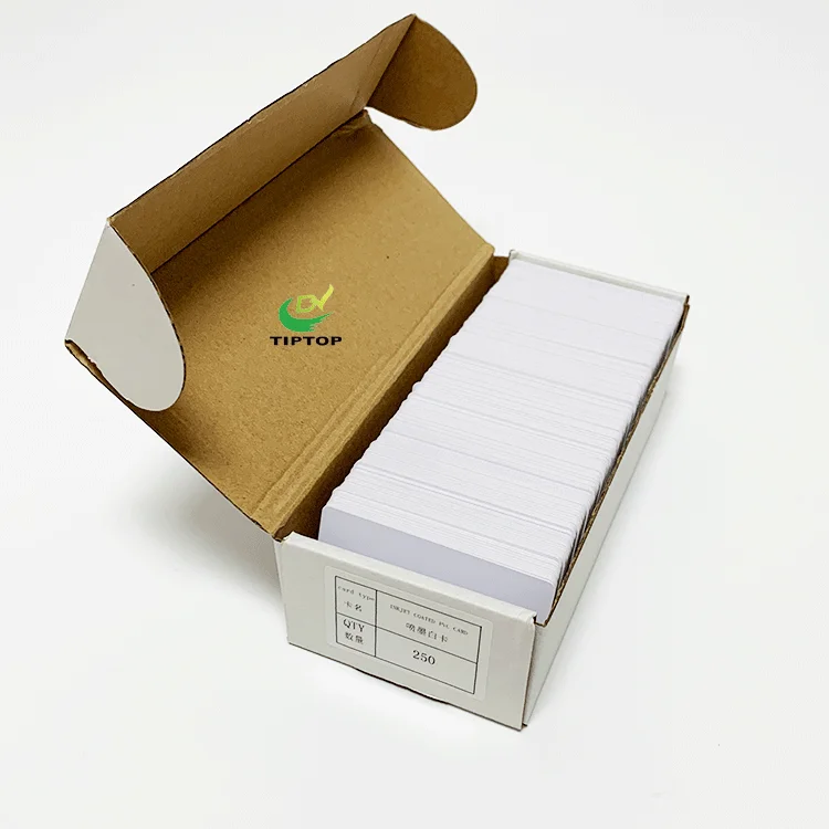 Toptip High Quality Printable CR80 Laminated Sublimation Thermal Printing Plastic White Id Business Blank PVC Card