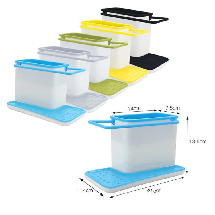 Kitchen Storage Shelf Sponge Holder Draining Sink Box Organizer Draining Rack Dish Storage Rack Stands Tidy Utensils Towel Rack