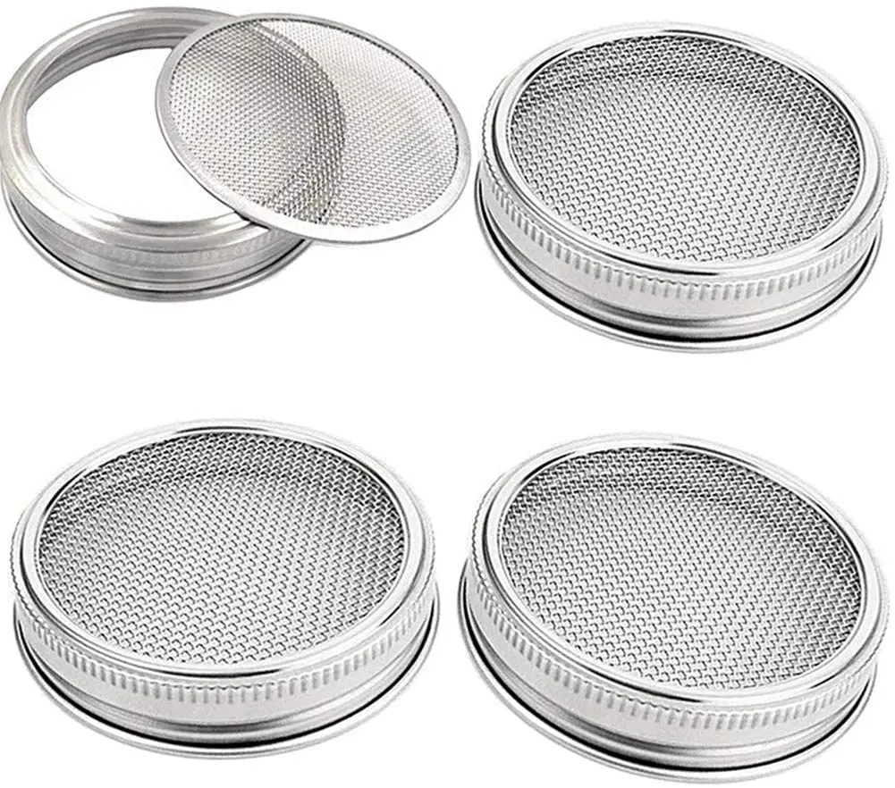 hot sale Reusable Wide Mouth seeds sprout growing jar set glass mason sprouting jar with stand