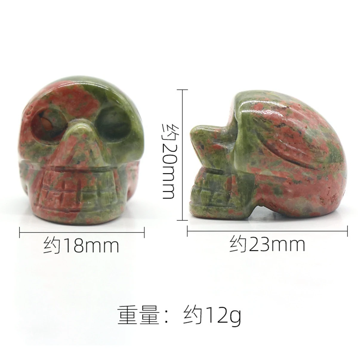 Natural Crystal Carving Dragon Blood Stone Small Size Skulls Fengshui Gemstone Crystal Crafts for Decoration Gifts