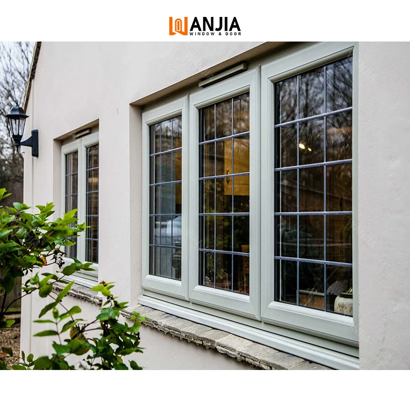 WANJIA Latest Design PVC Windows Plastic Window Soundproof Upvc Residential French Casement Windows