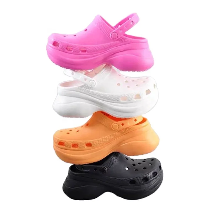 
Amazon popular Chinese factory price durable classic design heighten plus size summer women platform slippers sandals clog croc 