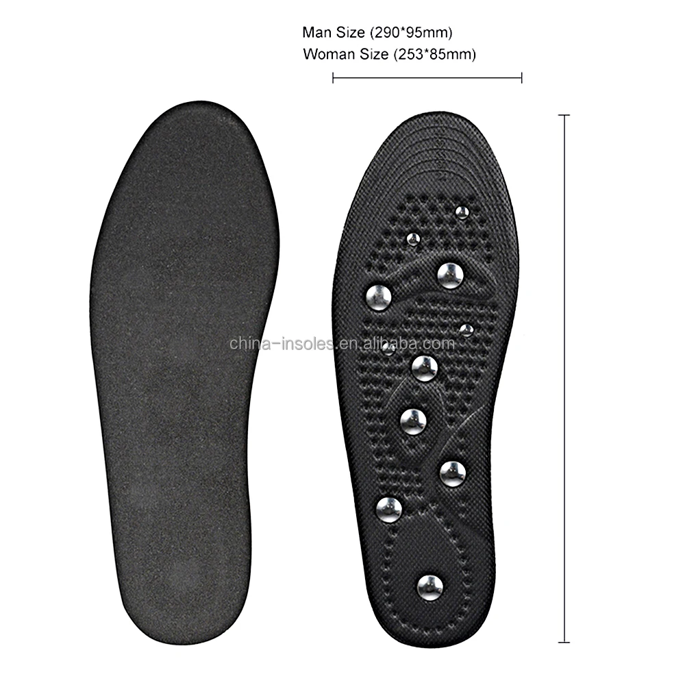 Foot Massage Magnetic Therapy Reflexology Acupressure Shoe Insoles (11 Magnets) Massage Insoles