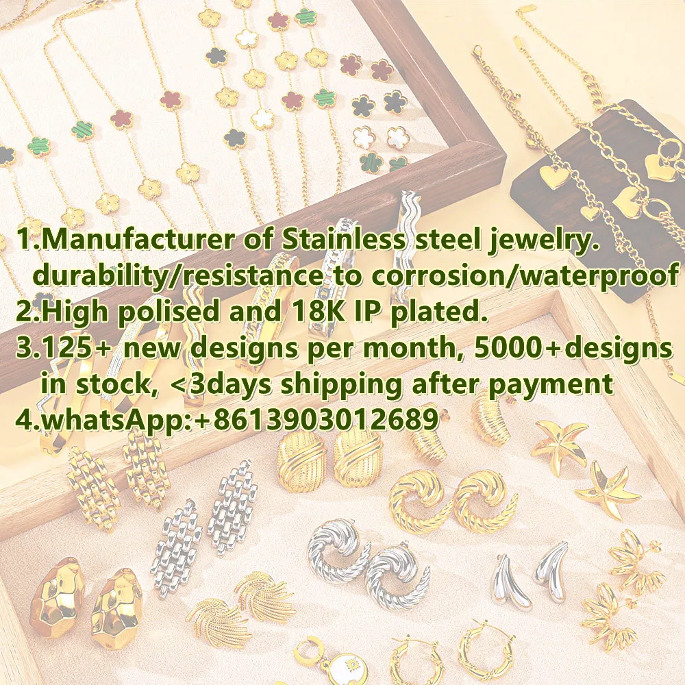 2024 stainless Steel flower Earrings Necklace bracelet stainless steel White Pink Red Daisy flower Jewelry Set for Women