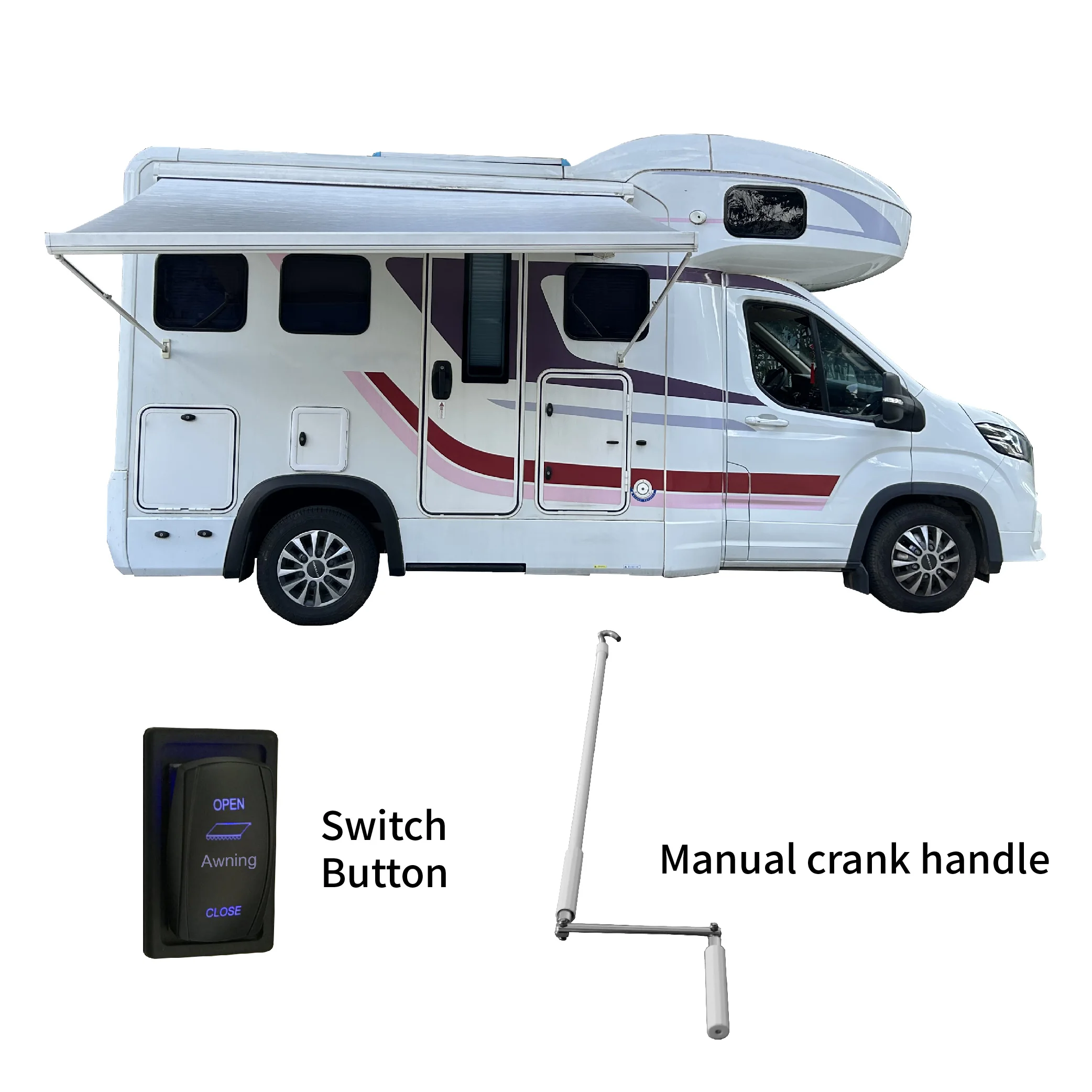 Awnlux W5500 2 м прочная рама из алюминиевого сплава RV Caravan mohome camer Van Тент со светодиодной лентой