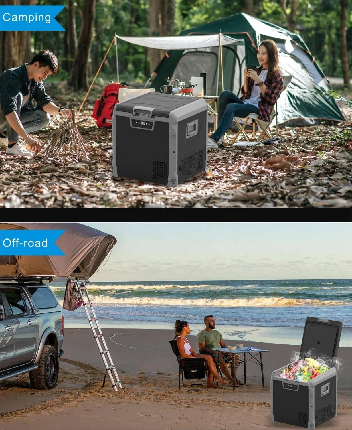 Self-driving Camping Portable 60W Vehicle Refrigerator Truck Fridge 85W AC.684.156 60L Car Cooler Box Freezer R134a for RV Boat