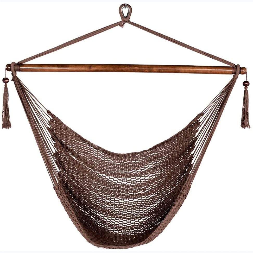 Uplion Outdoor Hanging Hammock Chair Handwoven Cotton Rope Swing Chair Camping Mesh Hammock