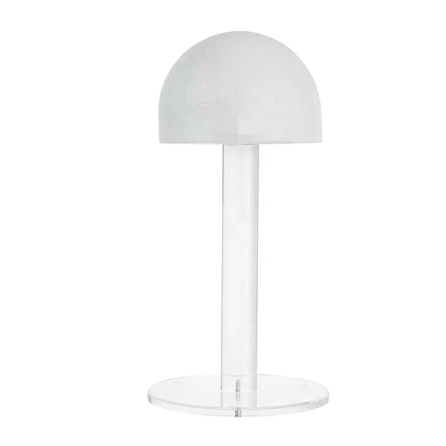 Judaica Lucite Wig Head on Desktop