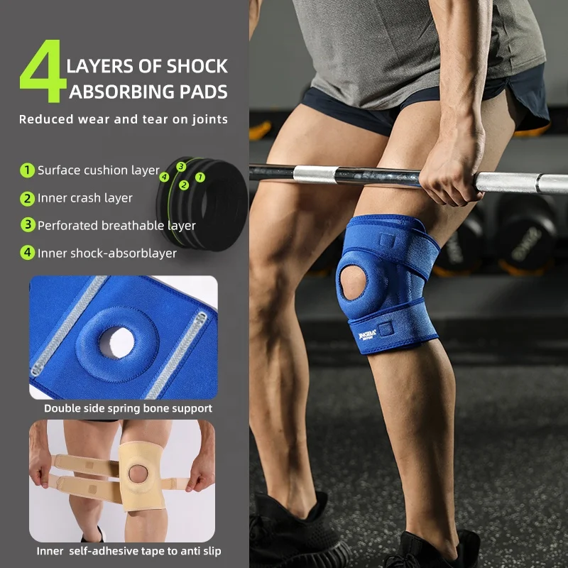 JINGBA Professional Unisex Neoprene Knee Support with Side Stabilizers & Patella Gel Pads for Maximum Knee Pain Gym Sports