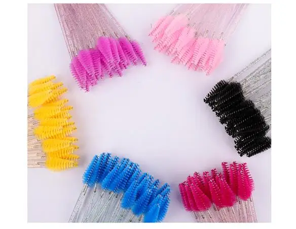 Wholesale Disposable Crystal Rod Water Drop Eyelash Brush Eyelash Curling Eyebrow Brush