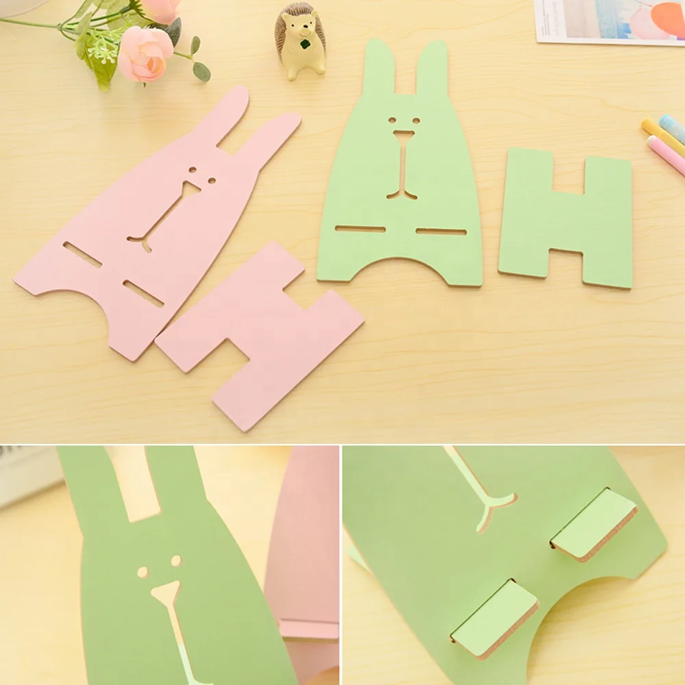 Smart Lovely rabbit plywood pad Mobile phone stents