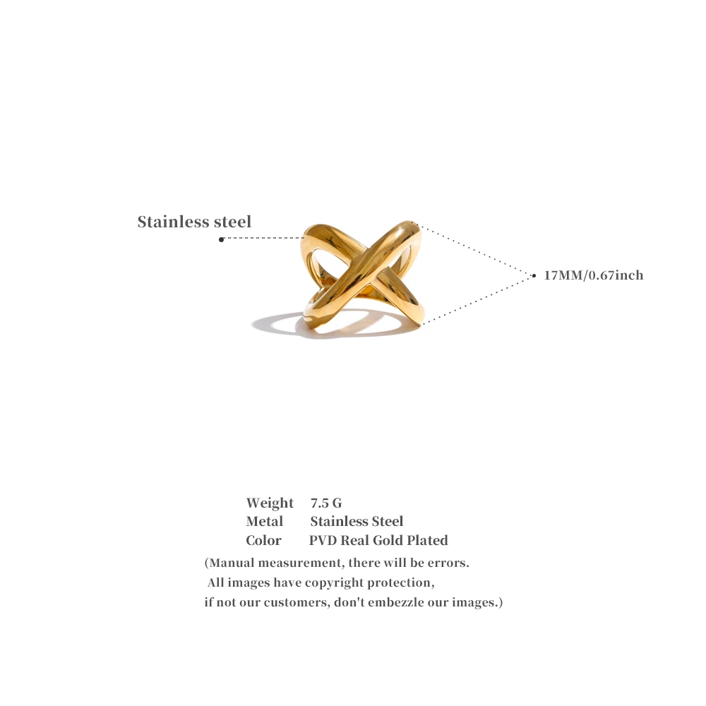 JINYOU 4634 New Arrival 316L Stainless Steel Ring Unusual PVD 18K Gold Plated Rust Proof Ring for Women Jewelry Gift