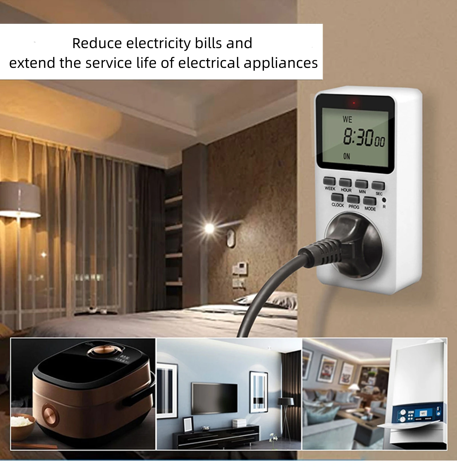Hot Selling Portable Smart Socket For Home Decor Touch Button Multifunction Electronic Digital Timer Plug