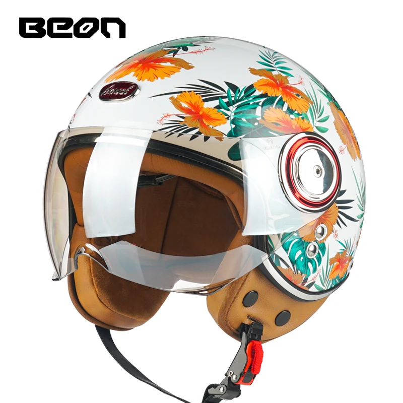 BEON B110B Matte Black  ITALY STYLE RETRO VINTAGE HELMETS OPEN FACE HELMATS MOTORCYCLE Motorbike SCOOTER HALF HELM CASCOS MOTOS