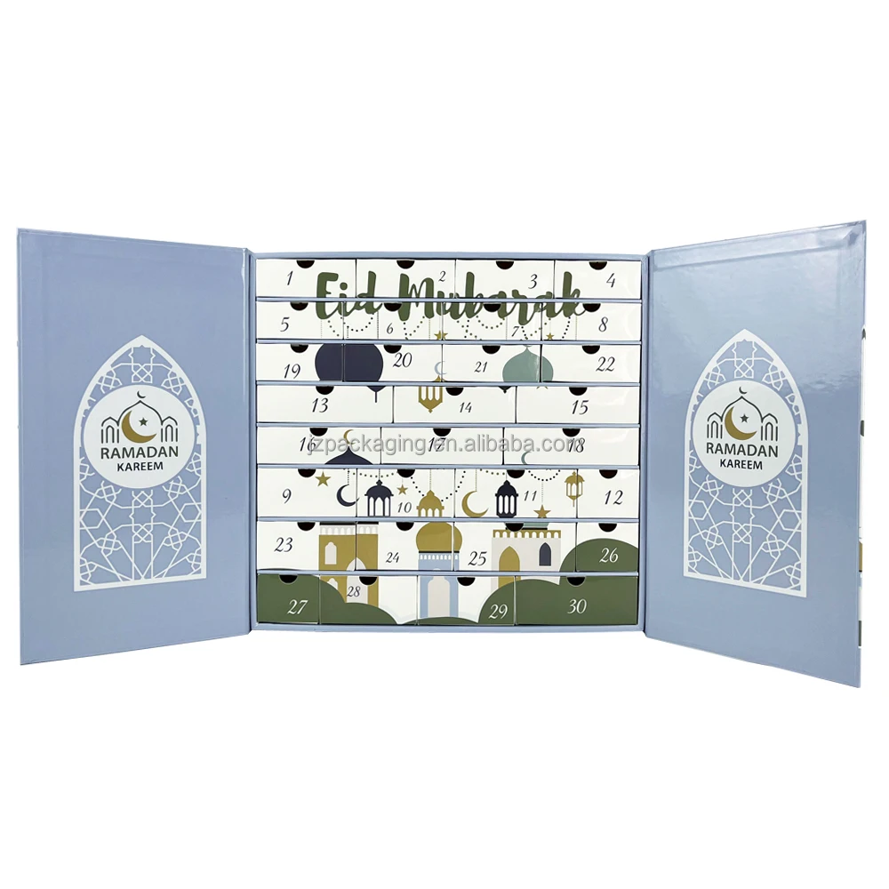 Muslim Decorations 2025 Kids Ramadan Gift Boxes Chocolate Packaging Ramadan Calendar Box Eid Countdown 30 Days Advent  Calendar