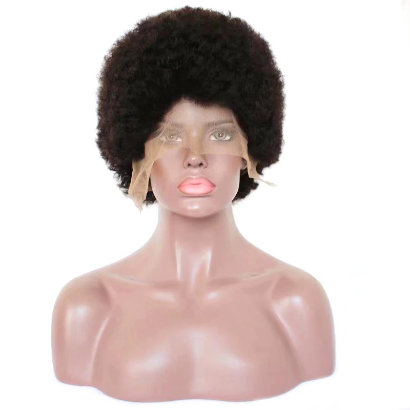 Cheap price new style virgin human afro puff wig, 13x4 lace frontal wig afro puff human hair