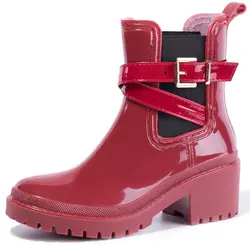 Непромокаемые водонепроницаемые ботинки для прогулок для взрослых, женская обувь на толстом каблуке