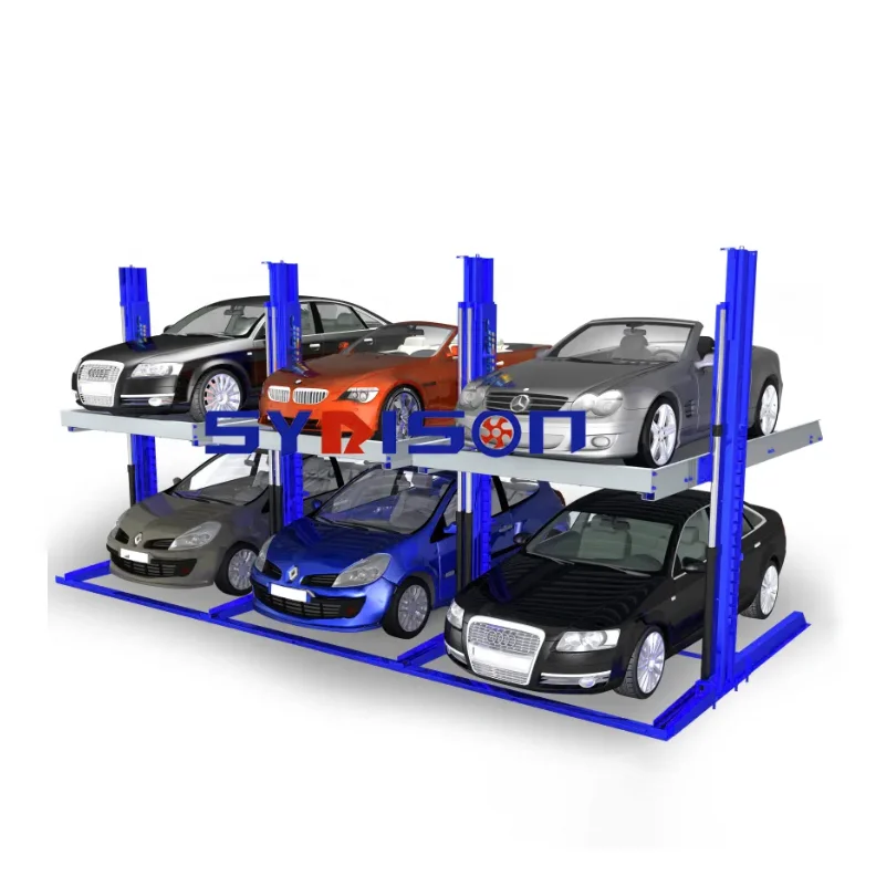 Two post car parking lift underground hydraulic double bridge for car parking lift