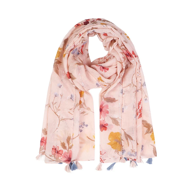 2022 New Floral Print Long Scarf Korean Style Large Neck Scarf Shawl