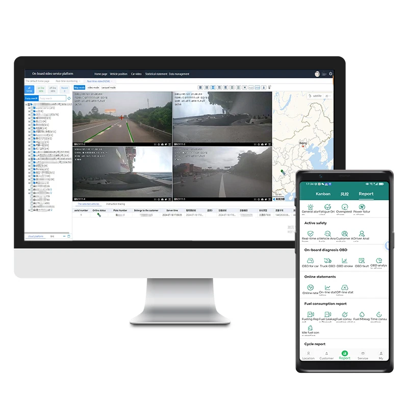 Muck car cement tank car logistics car remote video positioning monitoring