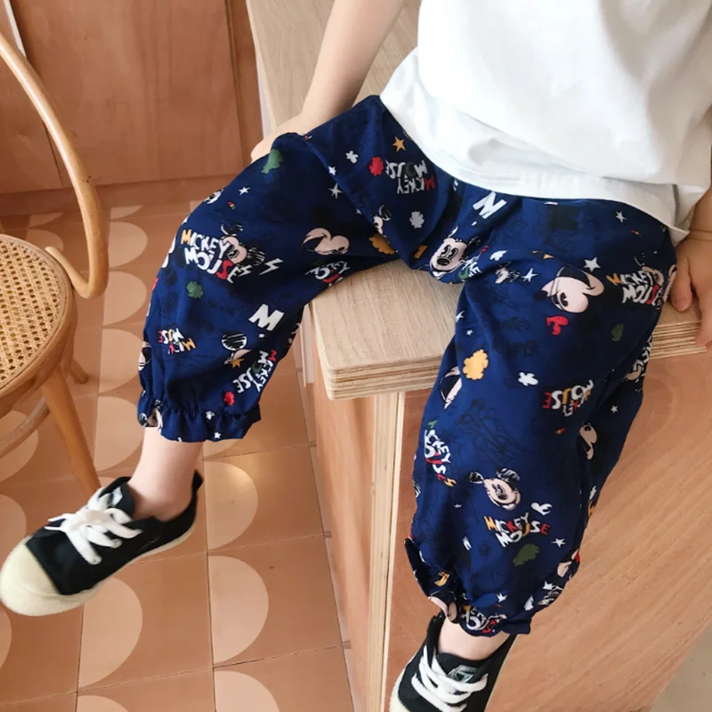 
The new style pure cotton cartoon Anti-mosquito pants long Beam feet pants Japanese-style pant baby 