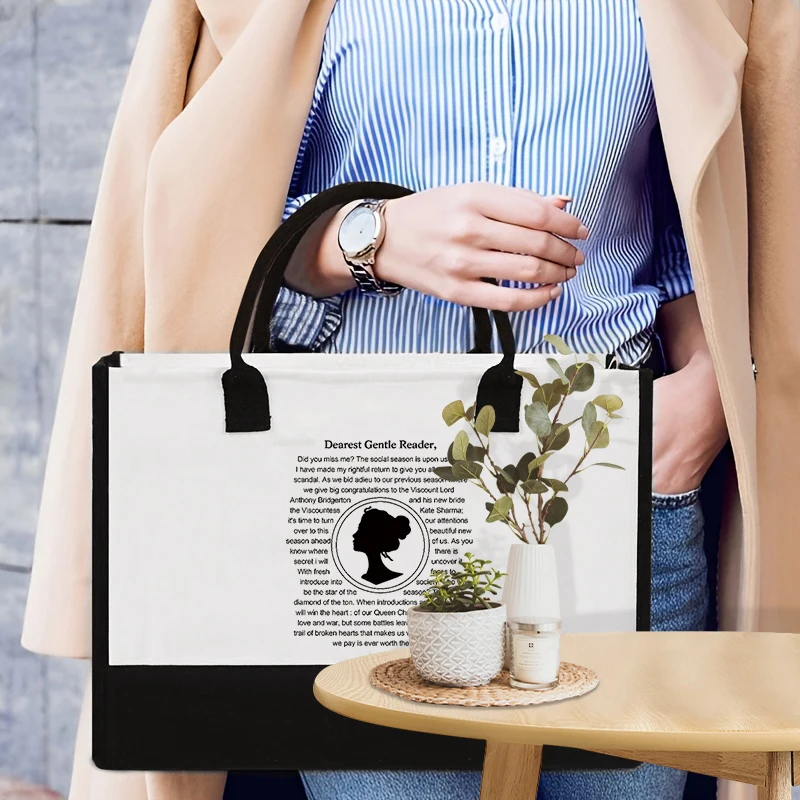 1 pc  Bridger T Book Series Inspired   pattern Shipping large Personalized Canvas Beach Bag Monogrammed Gift Tote Bag for women