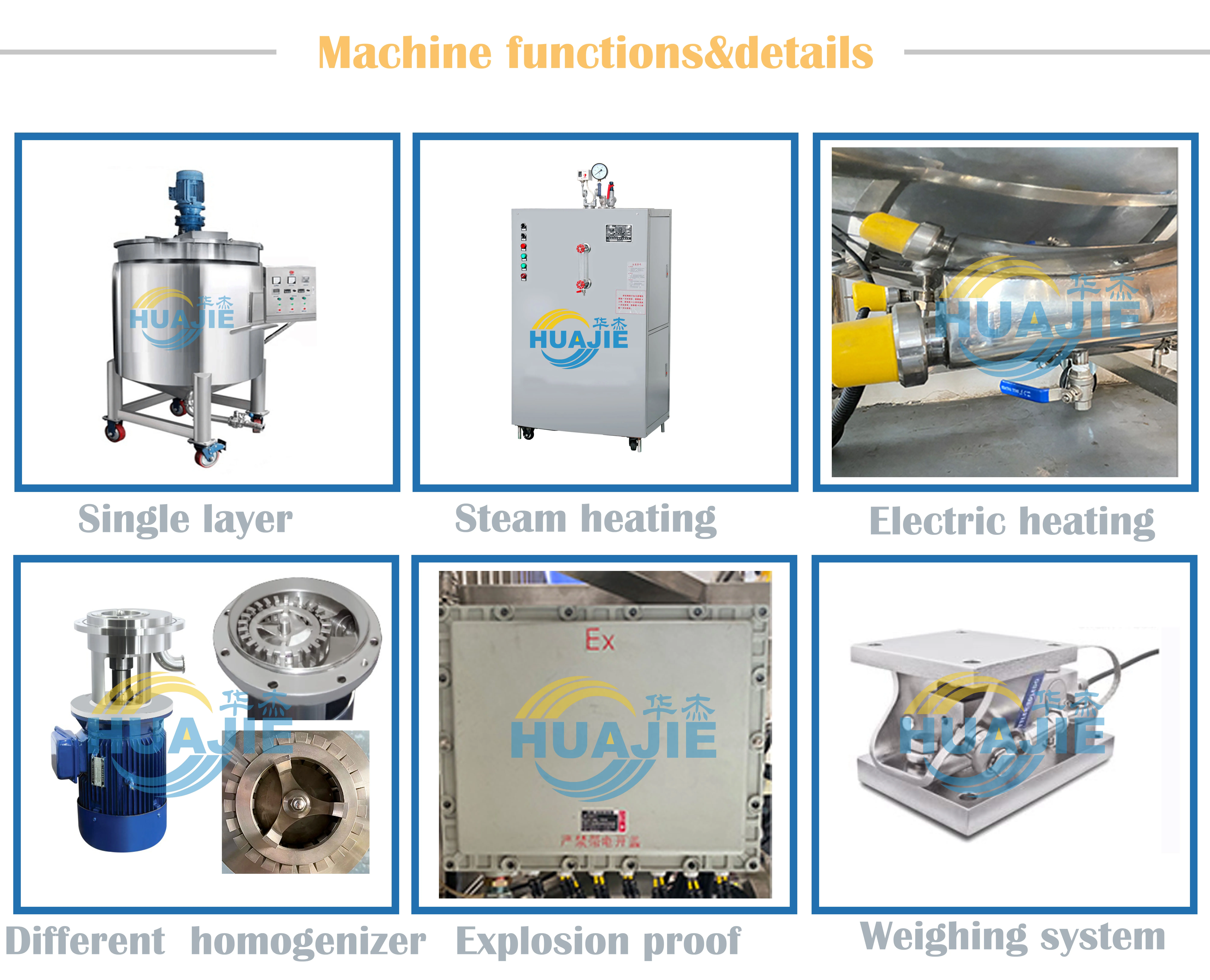 HUAJIE Chemical Machinery Liquid Soap Dishwashing 100l Liquid Soap Making Machine500l Liquid Soap Making Machine