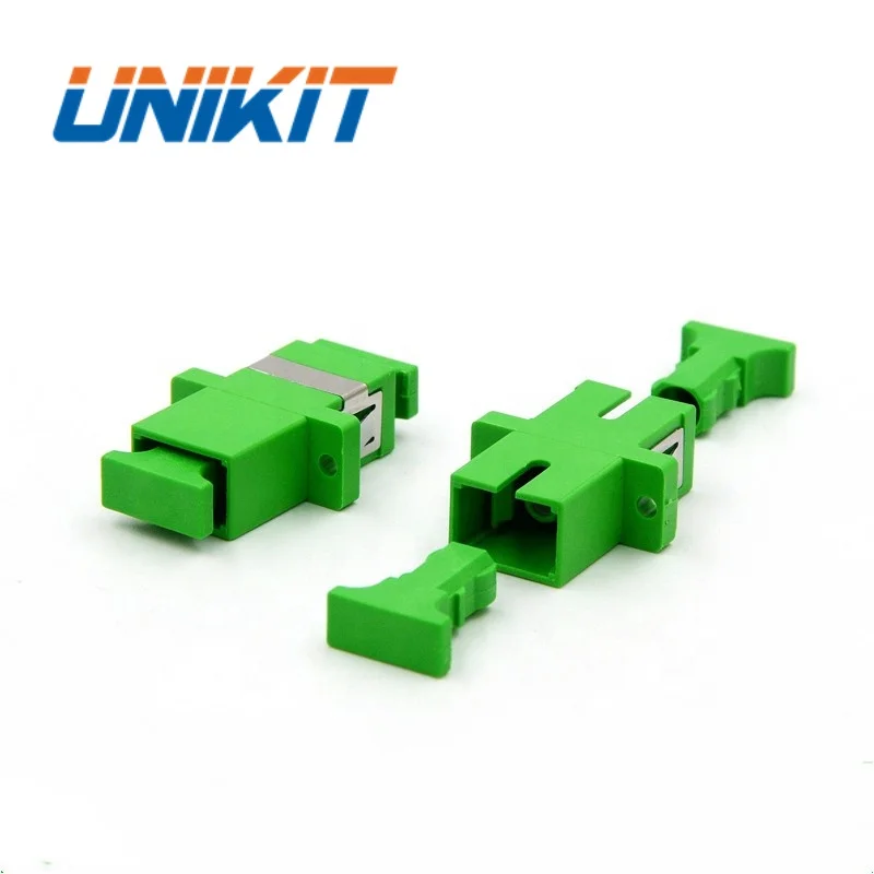China Supplier SC Type Fiber Optic Adapter SC APC SM Simplex One-piece Adapter with Flange Optical Fiber Attenuator Coupler