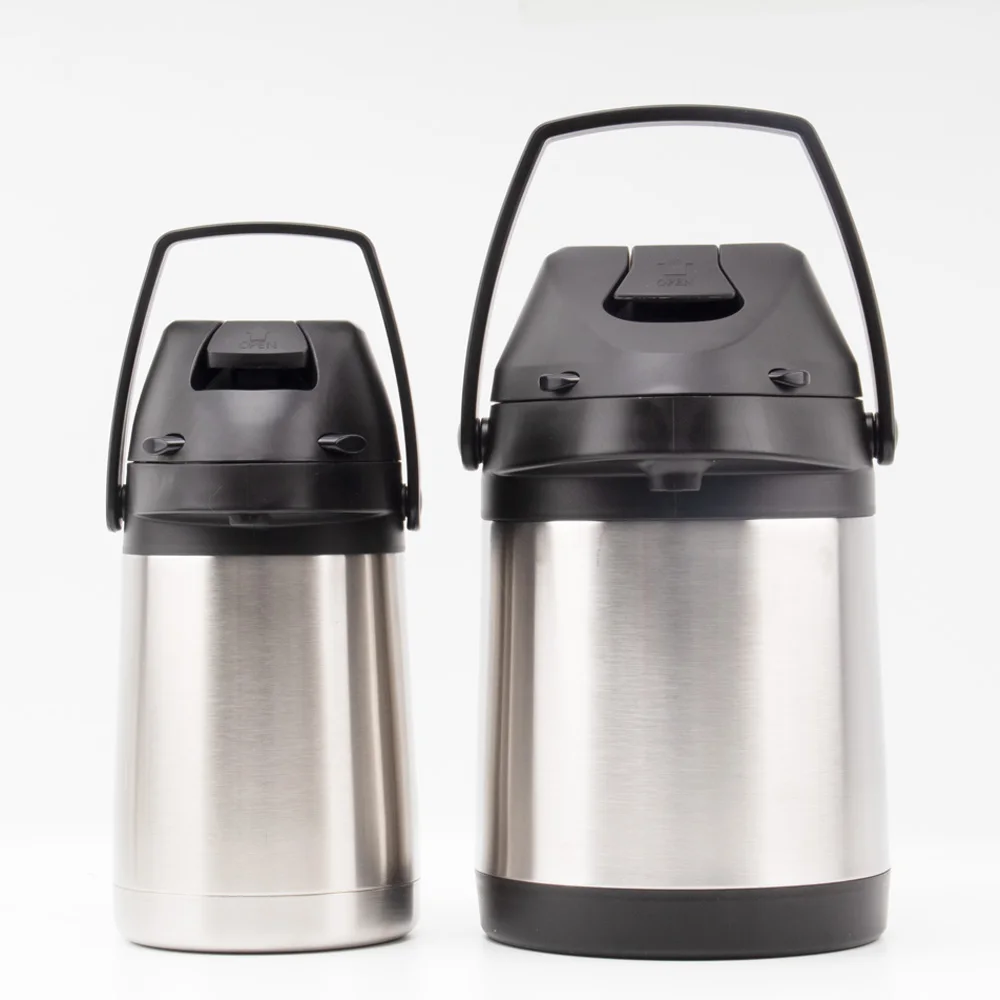 Airpot Coffee Dispenser with Pump Insulated Stainless Steel Coffee Carafe Thermal Beverage Dispenser Thermos