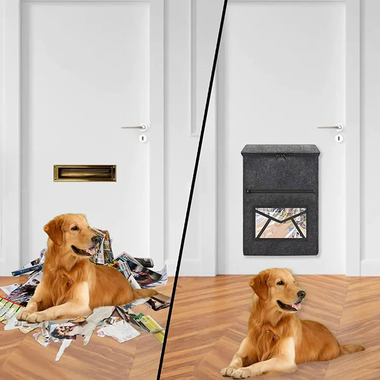 hot sell  product Letter Box Catcher Cages Grey Felt Post Catcher for PVC, Wood, and Metal Doors, Mail Indoor