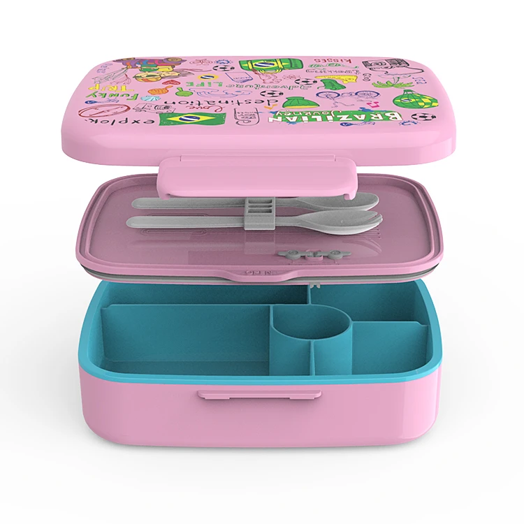 look back wholesale factory price microwave over safe plastic leak-proof tiffin bento lunch box for kids
