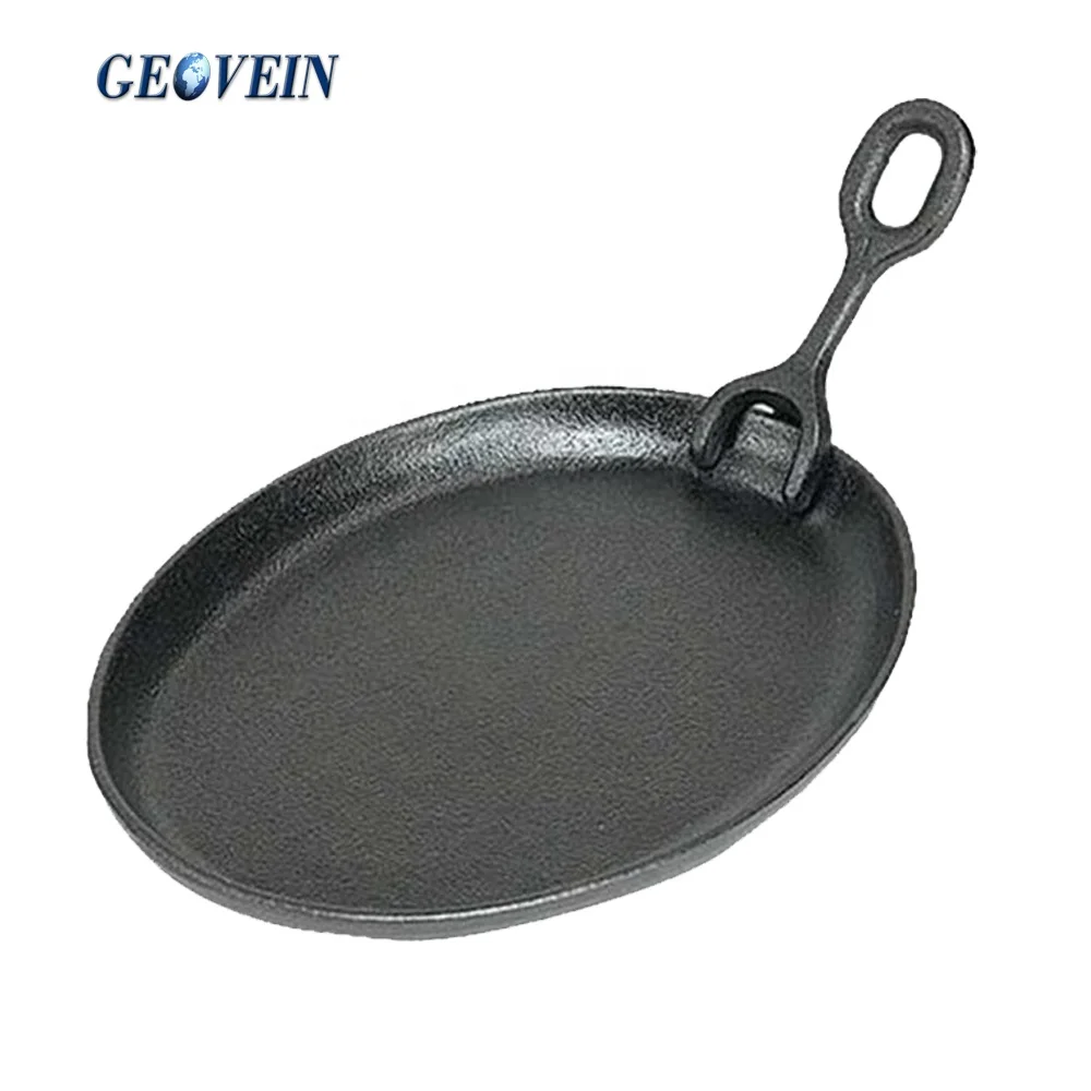 Oval BBQ Steak On Gas Stones Steaks Hot Rock Flat Grill Plate