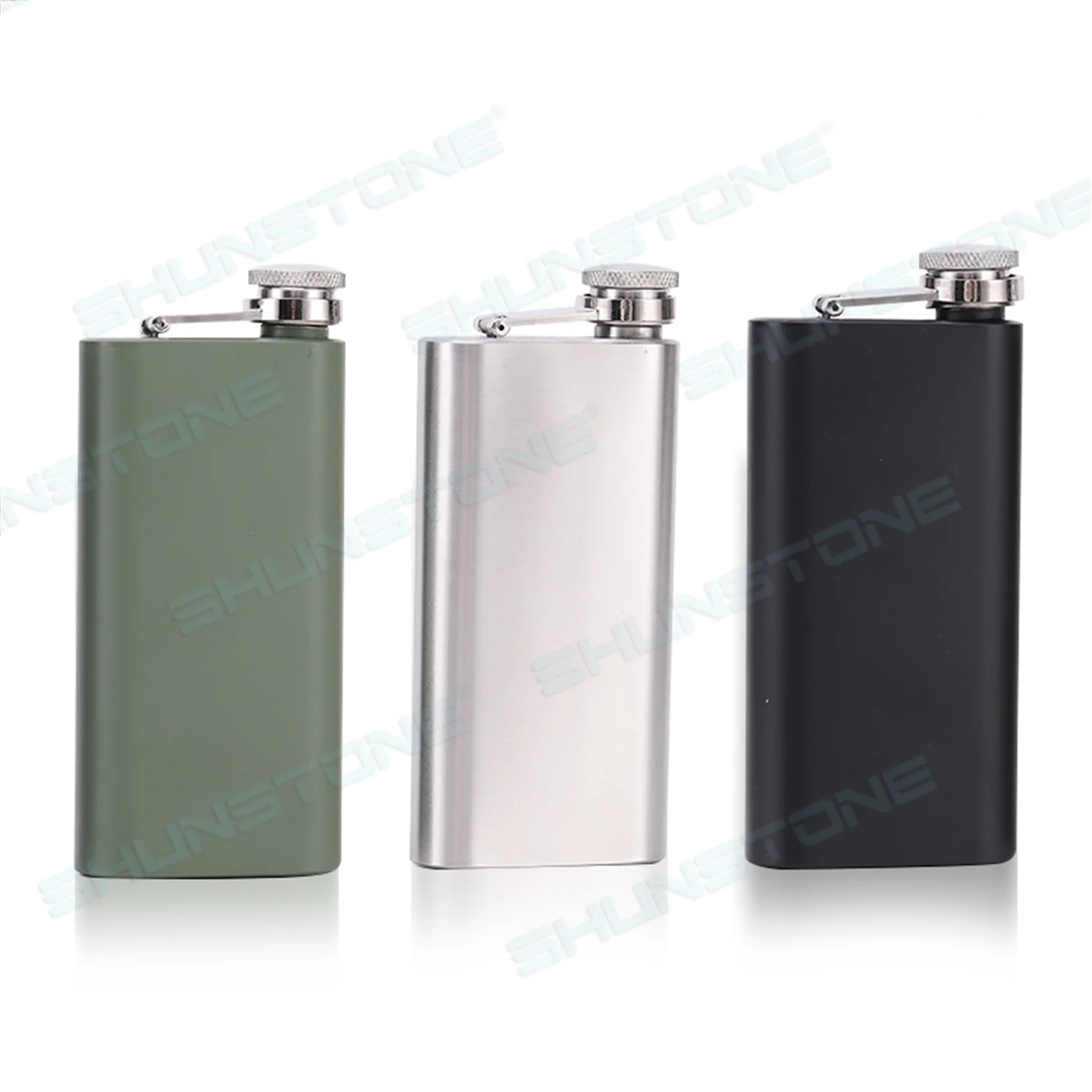 Wholesale Portable 8Oz Green Black Stainless Steel Hip Flask Liquor Whiskey Alcohol Flask For Home And Outdoors