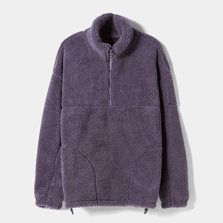 OEM custom embroidery logo winter sherpa fleece jacket men