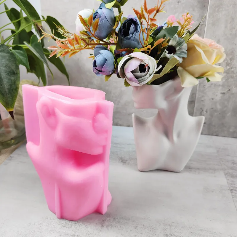 N964  Large Resin Plant Pot Molds Human Body Shape Planter Molds Silicone Mold For Resin