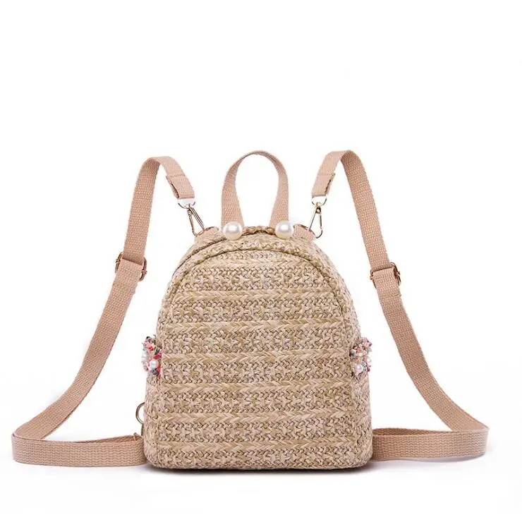 2020 New Weave Shoulder Bag Fashionable straw plaited article schoolbag Leisure outdoor travel backpack