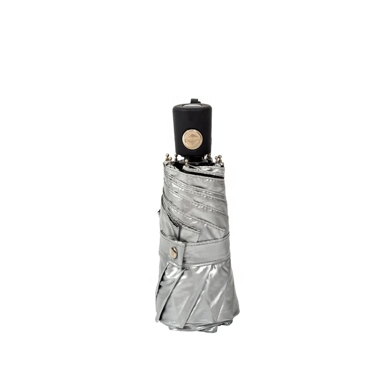 OEM Titanium Silver Outside Super UV Protection Lightweight 4fold Smallest Mini Automatic 4 Fold folding umbrella