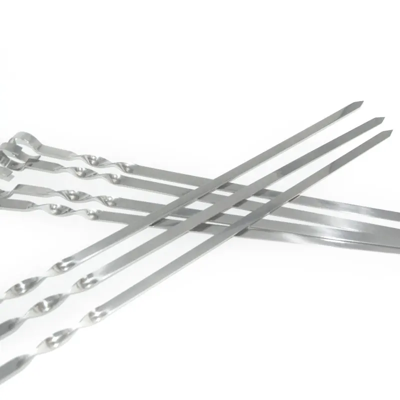 Высокое качество 7 шт. Кемпинг печи барбекю инструмент барбекю кебаб обжарки шампура из нержавеющей стали мясо на шампур