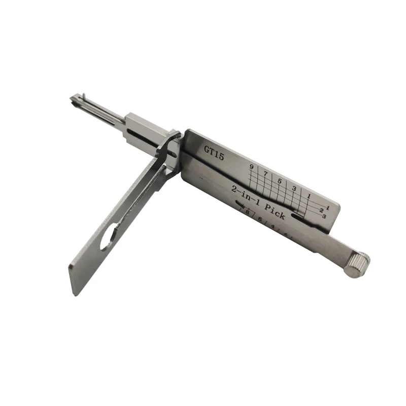 Original Lishi 2 in 1 GT15 Car Door Lock Pick and Decoder Tool Lockpick Set for Fiat