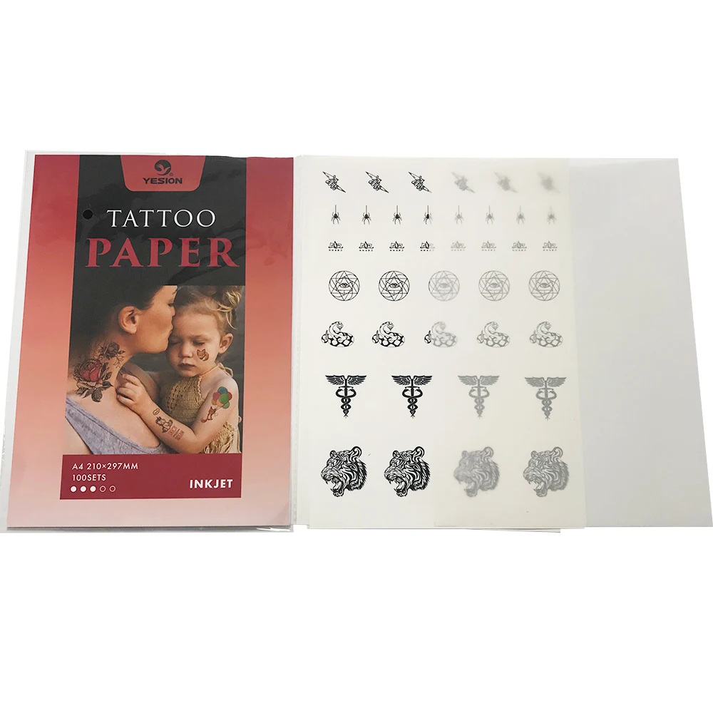 YESION Inkjet Printable Waterproof Water Transfer Temporary Tattoo Paper A4 sets (A+B per set)for DIY tattoo body art